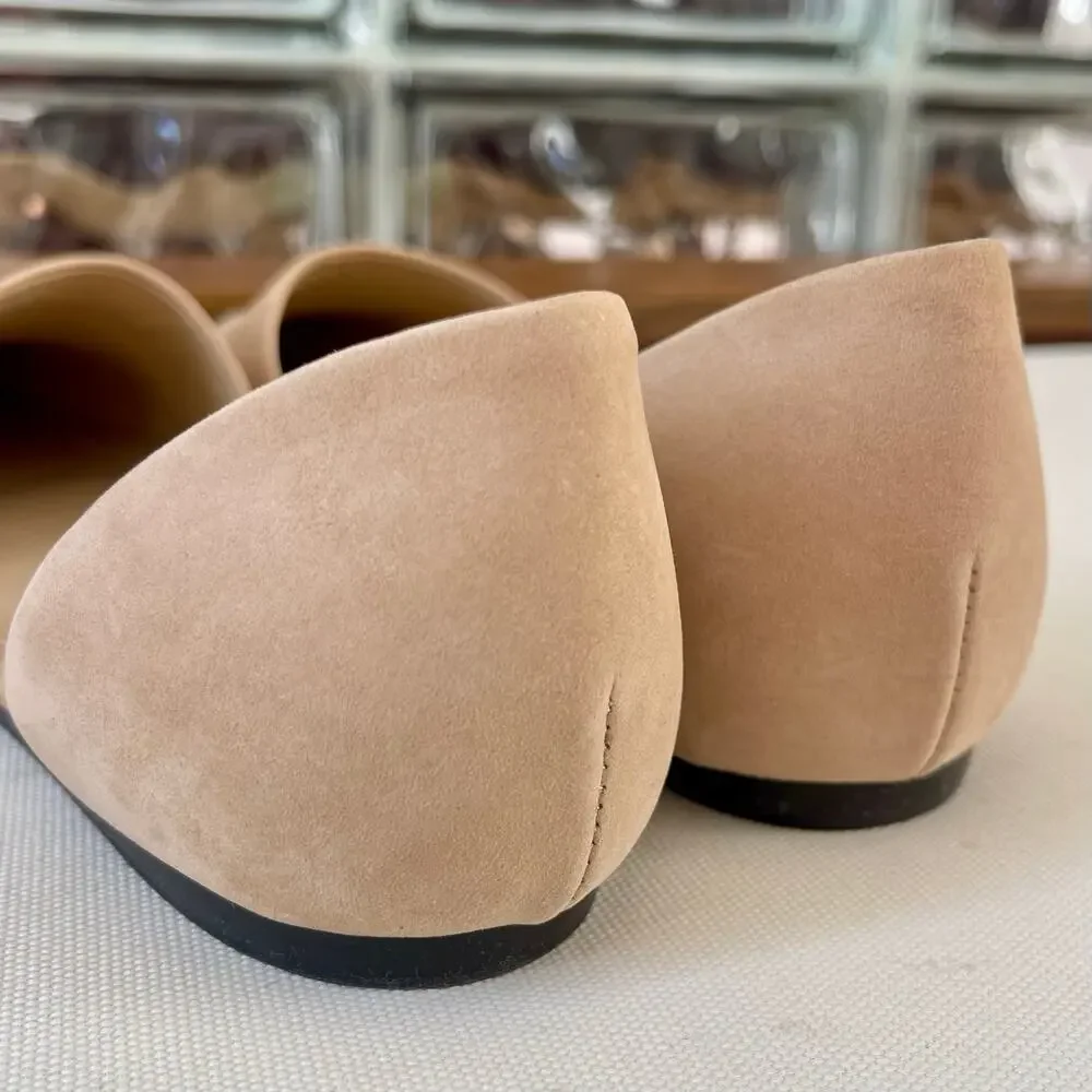 Jenni Kayne d'Orsay Pointed Toe Flats Napa Leather Natural Size 38.5 - Picture 10 of 14